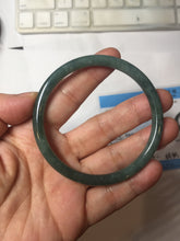 Load image into Gallery viewer, 58mm Certified Type A 100% Natural dark green/blue/gray/black with flying flowers Guatemala Jadeite bangle BS171-8628