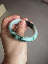 Load image into Gallery viewer, 54mm certificated Type A 100% Natural dark green/sunny green/white Jadeite Jade bangle BG40-3296