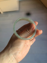 Load image into Gallery viewer, 49.5mm Certified Type A 100% Natural icy watery light green/gray/black thin Jadeite Jade bangle AY79-3208