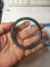 Load image into Gallery viewer, 58mm Certified Type A 100% Natural dark green/blue/gray/black with flying flowers Guatemala Jadeite bangle BS171-8628