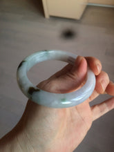 Load image into Gallery viewer, 56.8mm certified type A 100% Natural dark green/white/purple jadeite jade bangle BG76-1838