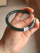 Load image into Gallery viewer, 54mm Certified Type A 100% Natural dark green/blue/gray Guatemala slim round cut Jadeite bangle PC184-0790
