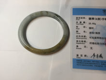 Load image into Gallery viewer, 52mm certified Type A 100% Natural light green yellow brown autumn colors slim oval Jadeite Jade bangle Q140-4074