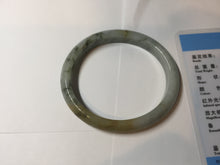 Load image into Gallery viewer, 52mm certified Type A 100% Natural light green yellow brown autumn colors slim oval Jadeite Jade bangle Q140-4074