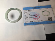 Load image into Gallery viewer, 54.5mm Certified type A 100% Natural icy watery dark green/white round cut Jadeite bangle BG74-0417