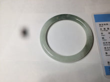 Load image into Gallery viewer, 54.5mm Certified type A 100% Natural icy watery dark green/white round cut Jadeite bangle BG74-0417
