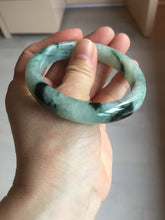 Load image into Gallery viewer, 56.5mm Certified Type A 100% Natural suny green dark green Jadeite Jade bangle BP33-8236