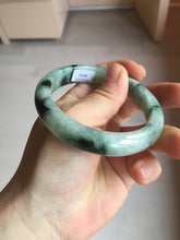 Load image into Gallery viewer, 56.5mm Certified Type A 100% Natural suny green dark green Jadeite Jade bangle BP33-8236
