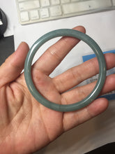 Load image into Gallery viewer, 63mm Certified Type A 100% Natural Light Blue Green Gray Ru Kiln Sky Celadon Blue (汝窑天青蓝) Guatemala Jadeite Jade Slim Round Bangle BS172-8648