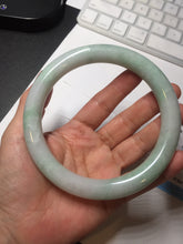 Load image into Gallery viewer, 75.7mm certified Type A 100% Natural sunny green/light green round cut plus size Jadeite Jade bangle AY100-9626