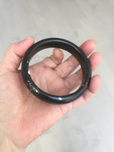 Load image into Gallery viewer, 60.4mm 100% Natural dark green/black meteorite Stellar Night sky broad style nephrite Jade bangle HF117-1025