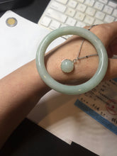 Load image into Gallery viewer, 53.5mm certified 100% natural Type A light green round cut jadeite jade bangle BP161-2771
