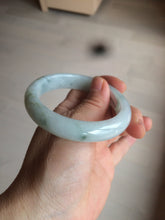 Load image into Gallery viewer, 55mm certified Type A 100% Natural green/white Jadeite Jade bangle BF67-4487