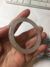 Load image into Gallery viewer, 50.8mm Certified 100% Natural icy white gray with flying snow nephrite jade bangle HN46-9154