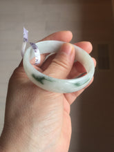 Load image into Gallery viewer, 52.5mm Certificated Type A100% green/white thin Jadeite Jade bangle F10-1164