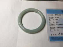 Load image into Gallery viewer, 53.5mm certified 100% natural Type A light green round cut jadeite jade bangle BP161-2771