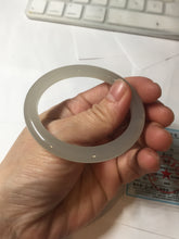 Load image into Gallery viewer, 50.8mm Certified 100% Natural icy white gray with flying snow nephrite jade bangle HN46-9154