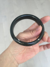 Load image into Gallery viewer, 60.4mm 100% Natural dark green/black meteorite Stellar Night sky broad style nephrite Jade bangle HF117-1025