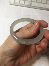 Load image into Gallery viewer, 50.8mm Certified 100% Natural icy white gray with flying snow nephrite jade bangle HN46-9154