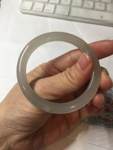 Load image into Gallery viewer, 50.8mm Certified 100% Natural icy white gray with flying snow nephrite jade bangle HN46-9154
