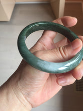 Load image into Gallery viewer, 62.3mm certified 100% natural Type A oily dark green gray black(老油青) jadeite jade bangle BS180-0055