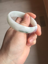Load image into Gallery viewer, 52.5mm Certificated Type A100% green/white thin Jadeite Jade bangle F10-1164