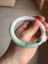 Load image into Gallery viewer, 56mm Certified Type A 100% Natural sunny green purple round cut Jadeite Jade bangle PB99-4951