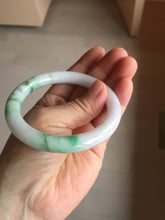 Load image into Gallery viewer, 56mm Certified Type A 100% Natural sunny green purple round cut Jadeite Jade bangle PB99-4951