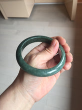 Load image into Gallery viewer, 62.3mm certified 100% natural Type A oily dark green gray black(老油青) jadeite jade bangle BS180-0055