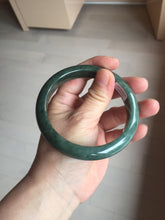 Load image into Gallery viewer, 62.3mm certified 100% natural Type A oily dark green gray black(老油青) jadeite jade bangle BS180-0055
