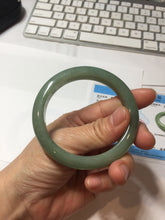 Load image into Gallery viewer, 卖了 55mm Certified Type A 100% Natural Oily Dark Green Gray Black(油青) Jadeite Jade Bangle PH258-7155