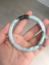 Load image into Gallery viewer, 57.5mm certificated Type A 100% Natural light green with green floating flowers Jadeite Jade bangle AS82-3025