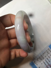 Load image into Gallery viewer, 56.8mm certified type A 100% Natural dark green/white/purple jadeite jade bangle BG76-1838
