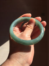 Load image into Gallery viewer, 61.5mm Certified Type A 100% Natural Light Green/Blue/Gray With Flying Snow Guatemala Jadeite Bangle PH263-1244