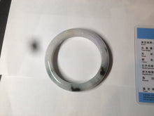 Load image into Gallery viewer, 56.8mm certified type A 100% Natural dark green/white/purple jadeite jade bangle BG76-1838