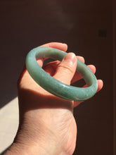 Load image into Gallery viewer, 61.5mm Certified Type A 100% Natural Light Green/Blue/Gray With Flying Snow Guatemala Jadeite Bangle PH263-1244