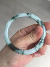 Load image into Gallery viewer, 57.5mm certificated Type A 100% Natural light green with green floating flowers Jadeite Jade bangle AS82-3025