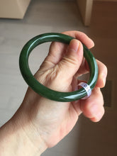 Load image into Gallery viewer, 59.3mm certified 100% Natural dark green/black nephrite (碧玉) bangle HN50-0137