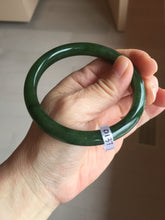 Load image into Gallery viewer, 59.3mm certified 100% Natural dark green/black nephrite (碧玉) bangle HN50-0137