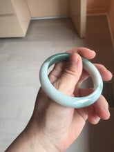 Load image into Gallery viewer, 55.5mm certified 100% natural Type A oily dark green gray black(老油青) half mountain half water (半山半水) oval jadeite jade bangle BS179-0065