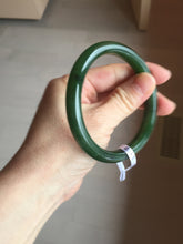 Load image into Gallery viewer, 59.3mm certified 100% Natural dark green/black nephrite (碧玉) bangle HN50-0137