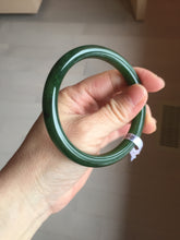Load image into Gallery viewer, 59.3mm certified 100% Natural dark green/black nephrite (碧玉) bangle HN50-0137