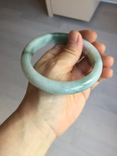 Load image into Gallery viewer, 62mm certified 100% natural Type A oily dark green gray black white (老油青) jadeite jade bangle PH232-0050