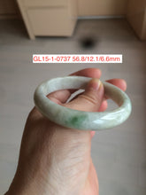 Load image into Gallery viewer, 53-57mm Type A 100% Natural light green/white Jadeite Jade bangle (with defects) group GL15