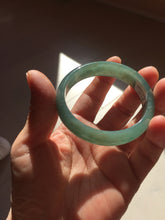 Load image into Gallery viewer, 51.3mm Certified Type A 100% Natural Light Green/Blue/Gray With Flying Snow Guatemala Jadeite Bangle PH264-1248