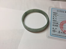 Load image into Gallery viewer, 54mm certified Type A 100% Natural light green thin style Jadeite jade bangle PJ128-0201