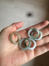 Load image into Gallery viewer, 100% natural type A dark green/green jadeite jade band ring AZ91