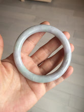 Load image into Gallery viewer, 58.5mm certified type A 100% Natural light green/purple round cut Jadeite Jade bangle BM83-0021