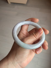 Load image into Gallery viewer, 58.5mm certified type A 100% Natural light green/purple round cut Jadeite Jade bangle BM83-0021