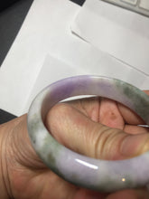 Load image into Gallery viewer, 50mm certified 100% natural Type A brown green/purple oval jadeite jade bangle PB161-1095